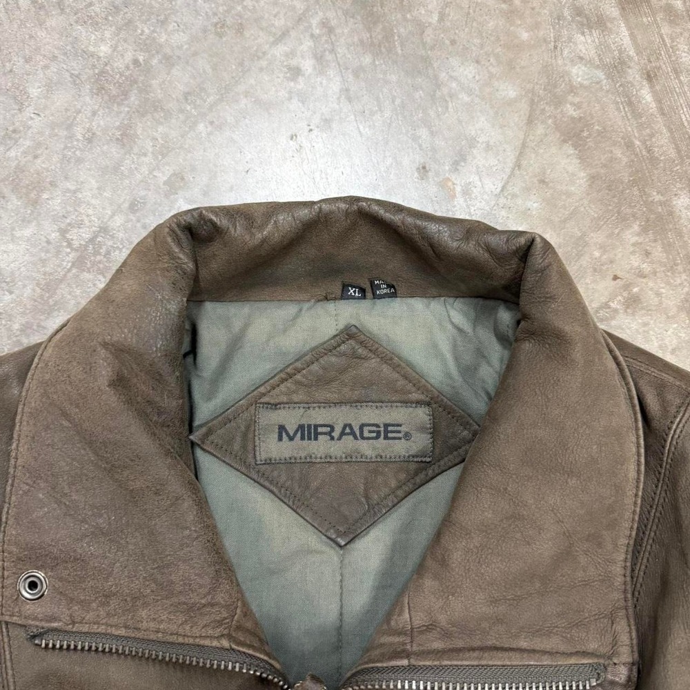 Vintage 90s Mirage Brown Leather Aviator Jacket Size XL - Picture 4 of 6